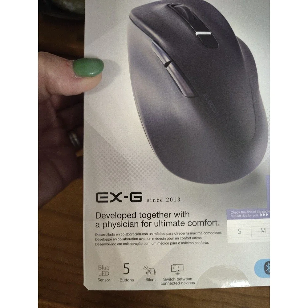 Wireless Mouse EX-G Bluetooth Quiet L Size 5 Button Black